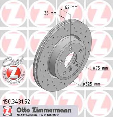 150.3431.52 Zimmermann freno de disco delantero