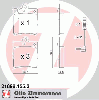 21898.155.2 Zimmermann pastillas de freno traseras