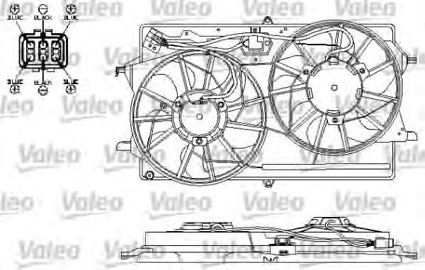 Ventilador (rodete +motor) refrigeración del motor con electromotor completo 696149 VALEO