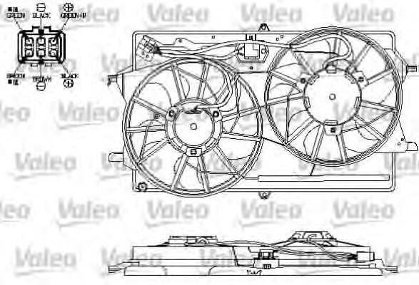 696154 VALEO ventilador (rodete +motor refrigeración del motor con electromotor completo)