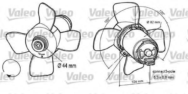 696047 VALEO ventilador (rodete +motor refrigeración del motor con electromotor completo)