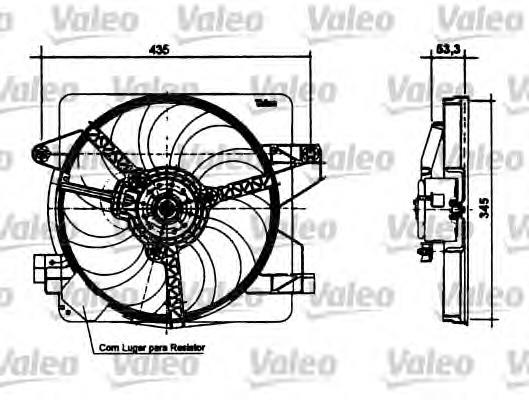 1025530 Ford difusor de radiador, ventilador de refrigeración, condensador del aire acondicionado, completo con motor y rodete