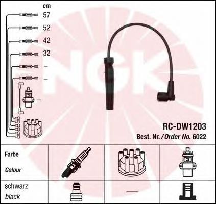 6022 NGK juego de cables de encendido