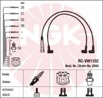 2569 NGK juego de cables de encendido