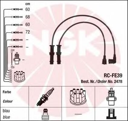 2478 NGK juego de cables de encendido