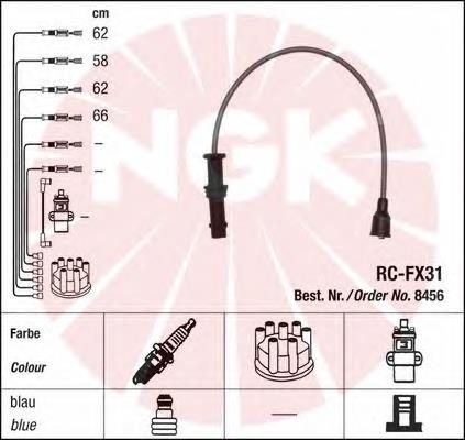 8456 NGK juego de cables de encendido