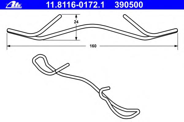 11.8116-0172.1 ATE conjunto de muelles almohadilla discos traseros