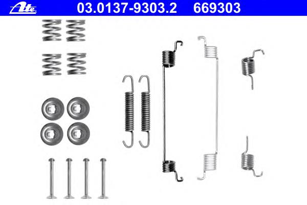 03.0137-9303.2 ATE kit de montaje, zapatas de freno traseras