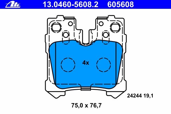 13.0460-5608.2 ATE pastillas de freno traseras