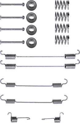 8DZ355200381 HELLA kit de montaje, zapatas de freno traseras