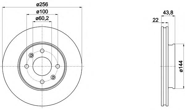 8DD355117-981 HELLA freno de disco delantero