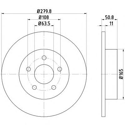 8DD 355 118-211 HELLA disco de freno trasero