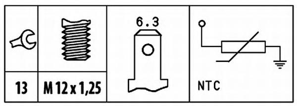 6PT009309491 HELLA sensor de temperatura del refrigerante