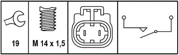 6ZF008621291 HELLA interruptor, piloto de marcha atrás