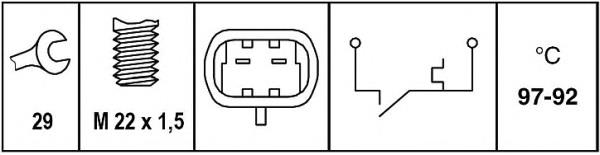 6ZT007835191 HELLA sensor, temperatura del refrigerante (encendido el ventilador del radiador)