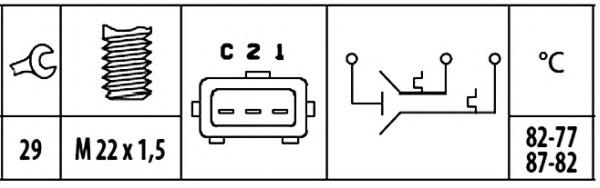 6ZT181611051 HELLA sensor, temperatura del refrigerante (encendido el ventilador del radiador)