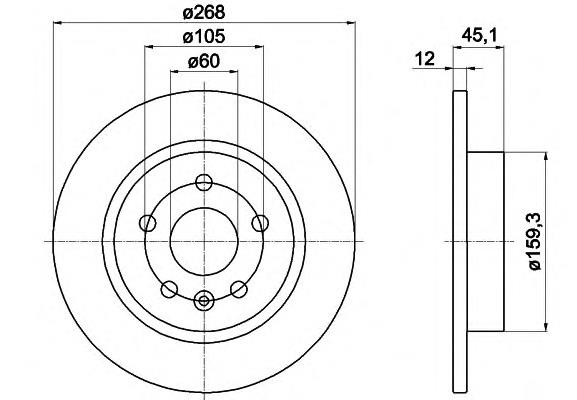 8DD 355 116-581 HELLA disco de freno trasero