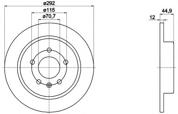 8DD 355 116-601 HELLA disco de freno trasero