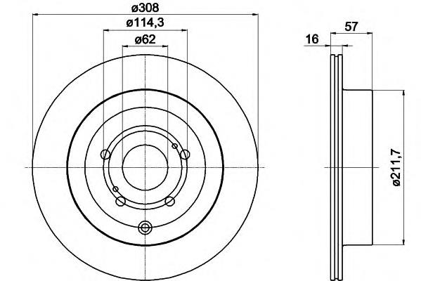 8DD 355 116-781 HELLA disco de freno trasero