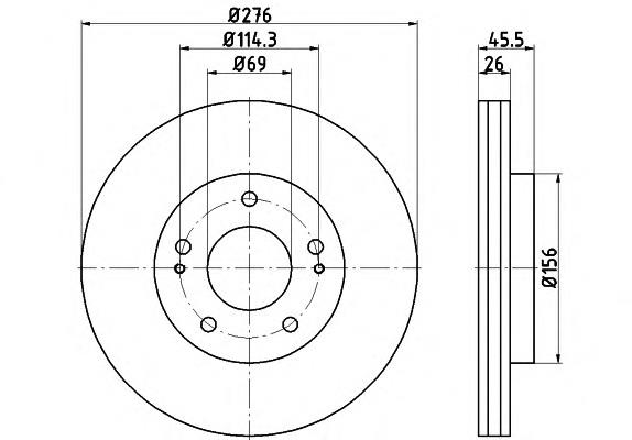 8DD355116311 HELLA freno de disco delantero