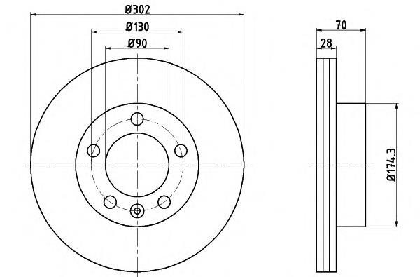 8DD355117121 HELLA freno de disco delantero