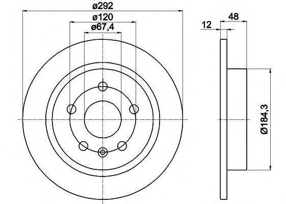 8DD 355 116-831 HELLA disco de freno trasero