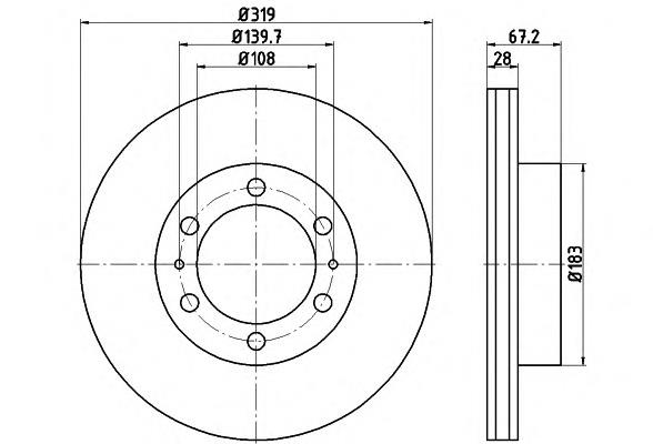 8DD355117261 HELLA freno de disco delantero