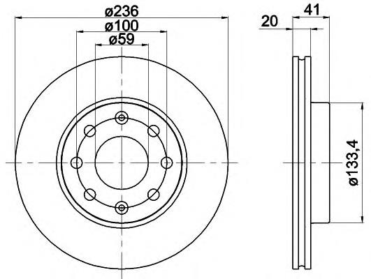 8DD 355 111-341 HELLA freno de disco delantero