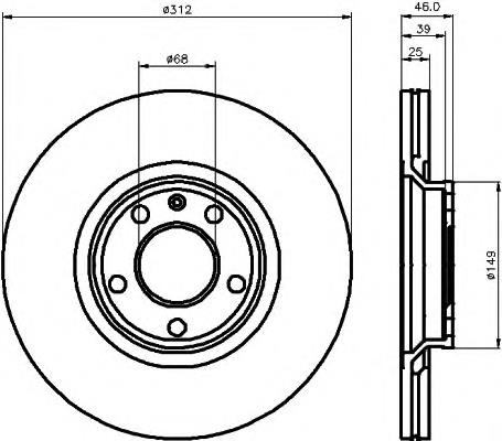 8DD355107521 HELLA freno de disco delantero