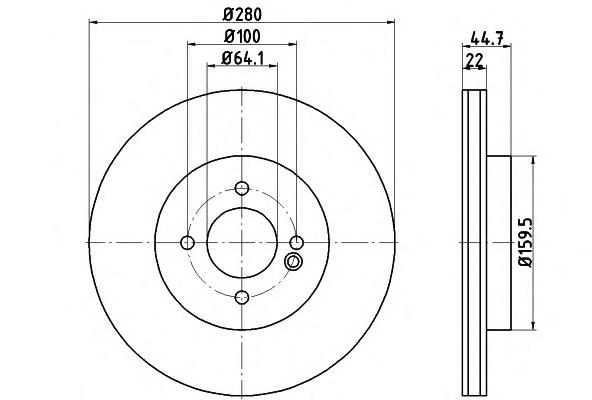 8DD355113751 HELLA freno de disco delantero