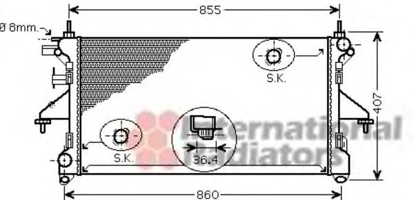 40002305 VAN Wezel radiador refrigeración del motor