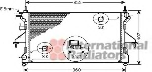 40002310 VAN Wezel radiador refrigeración del motor