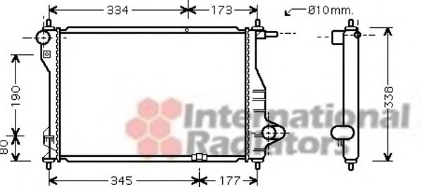 81002075 VAN Wezel radiador refrigeración del motor