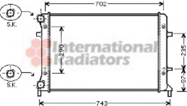 58002228 VAN Wezel radiador refrigeración del motor