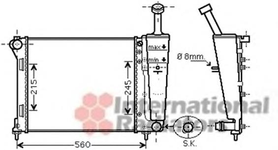 17002345 VAN Wezel radiador refrigeración del motor