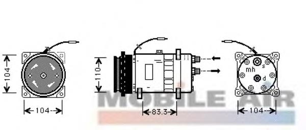 1700K064 VAN Wezel compresor de aire acondicionado