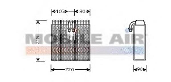 1700V257 VAN Wezel evaporador, aire acondicionado