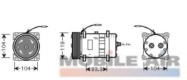 0900K176 VAN Wezel compresor de aire acondicionado