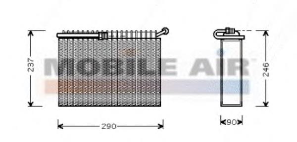 0100V022 VAN Wezel evaporador, aire acondicionado