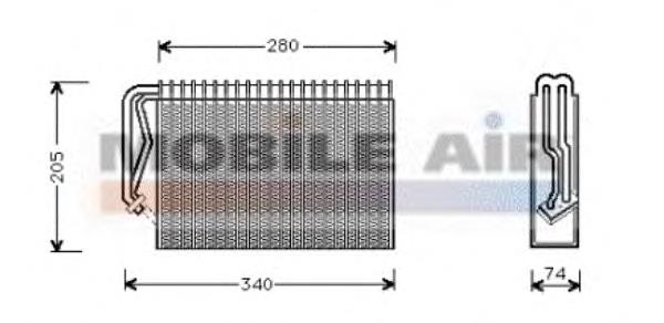  Evaporador, aire acondicionado para Opel Astra 51, 52