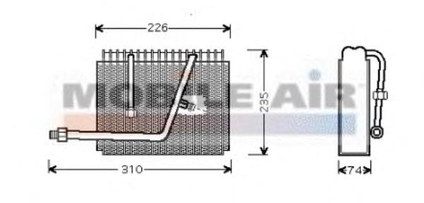 3700V320 VAN Wezel evaporador, aire acondicionado