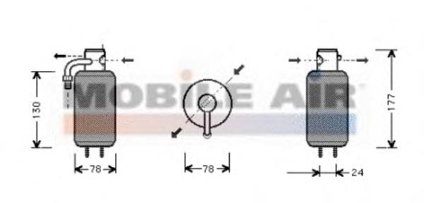 6X0820191B VAG receptor-secador del aire acondicionado