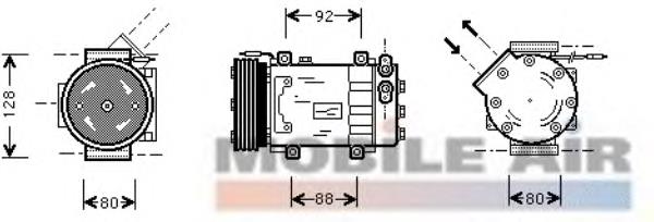 4300K255 VAN Wezel compresor de aire acondicionado