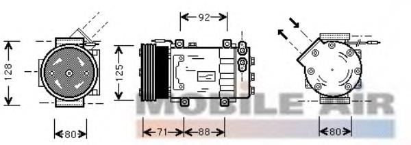 4300K127 VAN Wezel compresor de aire acondicionado