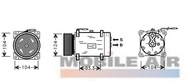 4300K244 VAN Wezel compresor de aire acondicionado