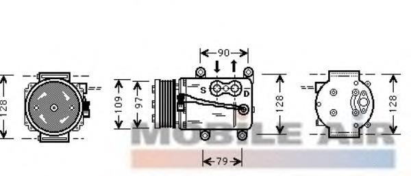 1800K105 VAN Wezel compresor de aire acondicionado