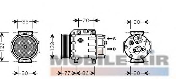 1800K378 VAN Wezel compresor de aire acondicionado