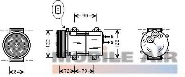 1800K351 VAN Wezel compresor de aire acondicionado