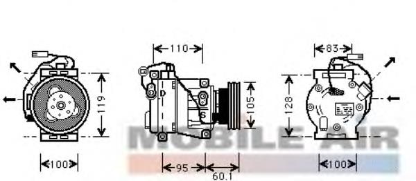 2800K064 VAN Wezel compresor de aire acondicionado