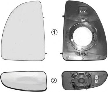 1747837 VAN Wezel cristal de espejo retrovisor exterior izquierdo